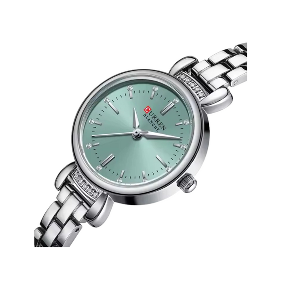 Curren blue Dial SILVER Stainless Steel Chain Analog Quartz Women's fashion Watch.