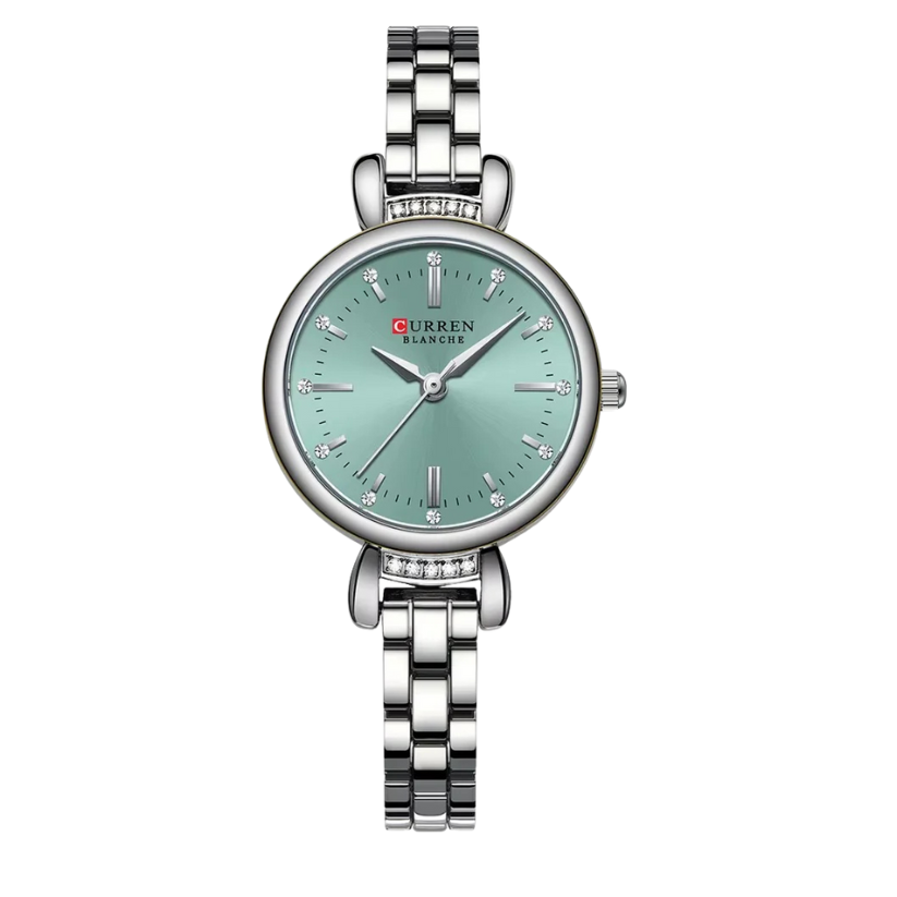 Curren blue Dial SILVER Stainless Steel Chain Analog Quartz Women's fashion Watch.